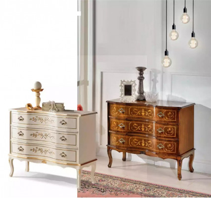 Klasyczne Kredens 3x Szuflady Prawdziwe drewno Design Meble do Salonu