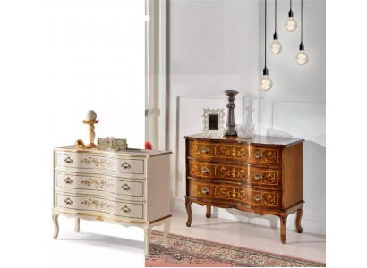 Klasyczne Kredens 3x Szuflady Prawdziwe drewno Design Meble do Salonu