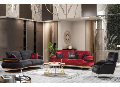 Nowoczesny zestaw mebli do salonu Podkładka Sofa Fotel Modern 3-częściowy