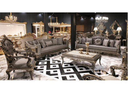 Luksusowy Zestaw Sof Chesterfield Classic 3+3+1 Miejsce Siedzące Stylowe Sofy Sofa