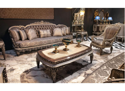 Taupe Classic Chesterfield Zestaw sofowy 3+1+1 miejsce do siedzenia na luksusowych kanapach