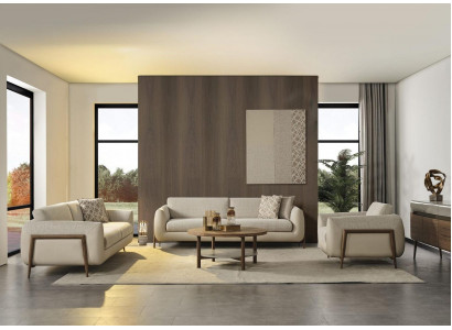 Luksusowe kanapy Tapicerowana sofa beżowa Kompletne trzyosobowe sofy Fotel 3-częściowe