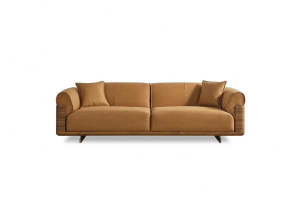 Zestaw kanapowy Zestaw sofowy Kompletna sofa tapicerowana Brown Material Sofa materiałowa