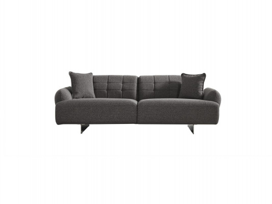 Sofa trzyosobowa 3 miejsce do siedzenia sofa tapicerowana szary materiał poliester kanapa nowoczesna nowa