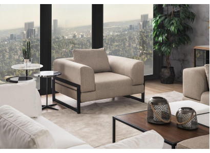 Fotel Single Seater Material EarsFotel miejsce do siedzenia Poliester Szary Nowy Salon