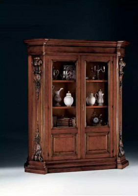 Solidne drewno Brown Półka na książki Meble do Salonu Brown Luxury Szafa