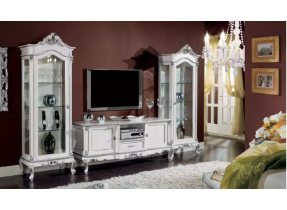Zestaw do salonu półka ścienna stojak TV Jednostka ścienna 2x Gablota Design 3-częściowy.Nowość