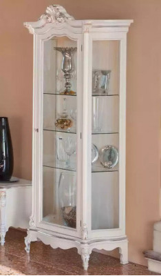 Biały salon Jednostka ścienna Luksusowe meble stojak TV 2x witryna stolik kawowy