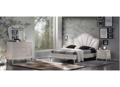 Luksusowy zestaw Sypialnia 5 sztuk. Łóżko 2x Szafki nocne Kredens Designer Meble