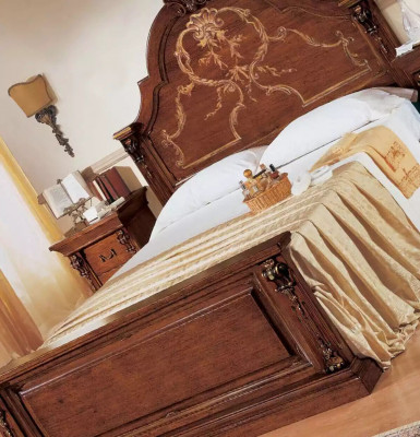 Sypialnia Łóżko Drewno 160x200 łóżka Brązowe Podwójne meble