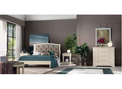 Łóżko 2x Szafki nocne 5 szt. Sypialnia Design Luxury Kredens Kompletna