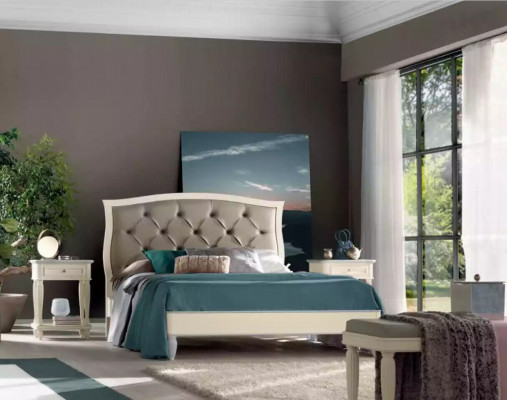 Łóżko 2x Szafki nocne 5 szt. Sypialnia Design Luxury Kredens Kompletna