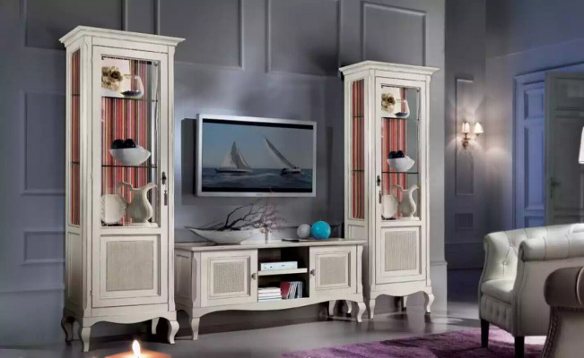 Zestaw mebli do salonu stojak na telewizor 2x Galota 3-częściowy. Jednostka ścienna