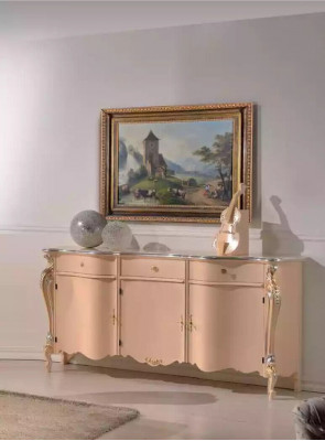 Kredens Luksusowy Beż Szafki Drewno Szafka Drewniana Szafa 200x57x100