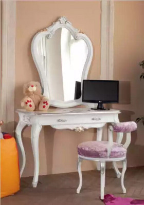 Toaletka Zestaw konsoli Lustro Sypialnia Meble Design2-częściowe Drewno