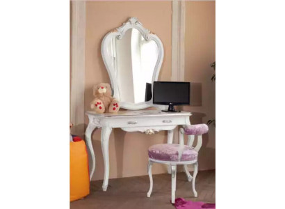 Toaletka Zestaw konsoli Lustro Sypialnia Meble Design2-częściowe Drewno