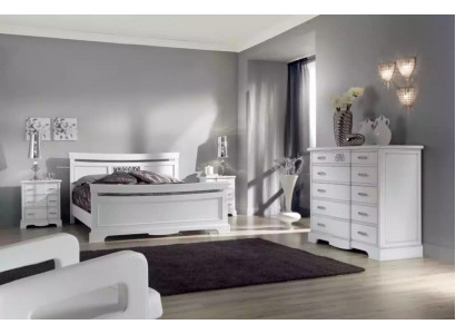 Łóżko 2x Szafki nocne Zestaw Sypialnia 4-częściowy Modern Luxury Sypialnia Nowość