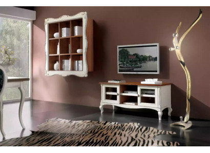 Jednostka ścienna Szafka ścienna do salonu, niska szafka, klasyczny design, zestaw 2 sztuki.