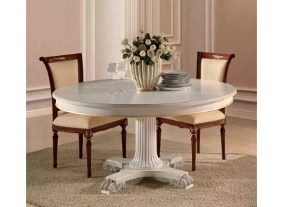 Drewno jadalnia Design Meble Okrągłe Tabela Biały Stół obiadowy Classic Dining Pokój Nowość