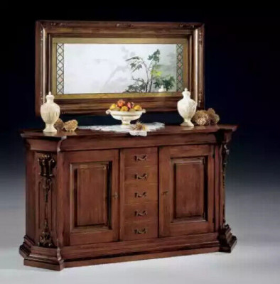 Klasyczne Brązowe Solidne drewno Kredens Lustro Kredens Szafki Nowość