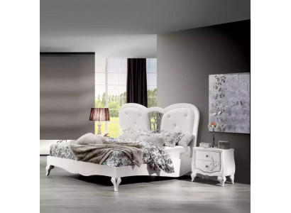 Łóżko 2x Szafki nocne 3 szt. Sypialnia Zestaw Design Meble Nowoczesne Luksusowe Nowe