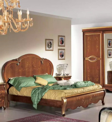 Łóżko Podkładka Classic Podwójne łóżko Drewno Hotel bed Sypialnia Podkładka