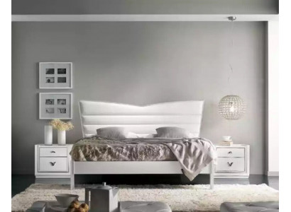 Design Meble Łóżko 2x Szafki nocne 3 szt. Zestaw Sypialnia Luksusowe łóżko Nowość