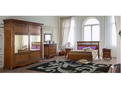 Łóżko 2x Szafki nocne 6szt. Sypialnia Design Modern Luxury Sypialnia