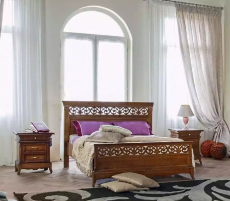 Łóżko 2x Szafki nocne 6szt. Sypialnia Design Modern Luxury Sypialnia