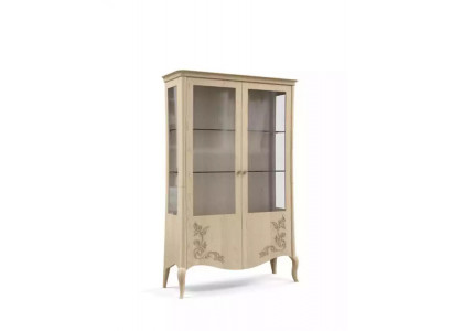 Gablota Drewno Luxury Classic Kredens Design Meble Włoski Beż