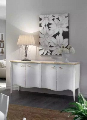 Kredens Salon Drewno Nowoczesny Biały Luksus Szafki Design