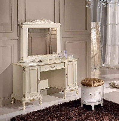 Elegancki biały zestaw Kredens Lustro Classic Meble z Kredens Komody