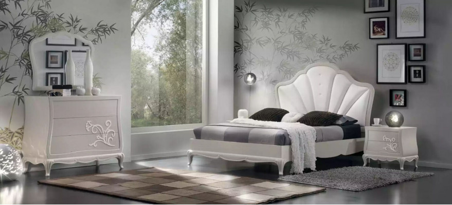 Luksusowa konsola Kredens z Lustro Komody Drewno Modern Design Grey