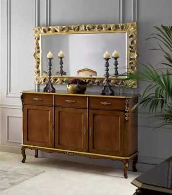 Klasyczny Stół obiadowy Tabela Drewno jadalnia Ustaw 6x Krzesła 9 szt.