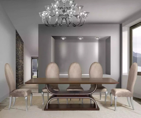 Komplet Stół obiadowy 6x Krzesła jadalnia Zestaw Ess Grupa Drewno Tabela 7-częściowy