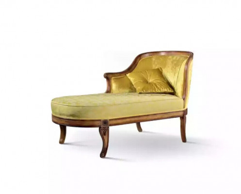 Szezlong Materiał Sofa Leżak Szezlong Klasyczny Żółty Kanapa Włókienniczy Nowy