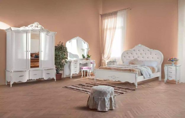 Szafa Biała Solidne drewno Meble Sypialnia Designerskie drzwi szklane