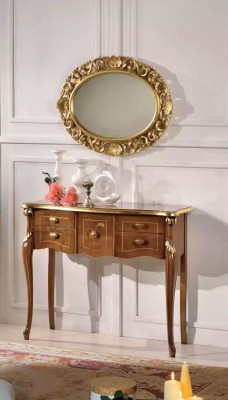 Klasyczny Stół konsolowy Brązowy Drewniany Stół Do Salonu Designerskie Meble