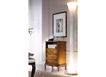 Klasyczne meble drewniane Kredens brązowy salon z 3 szufladami Design Lampa