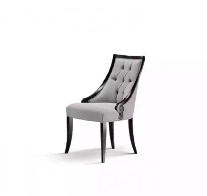 Krzesło Luxury Meble Salon jadalnia Drewno Meble Szary Fotel Nowość