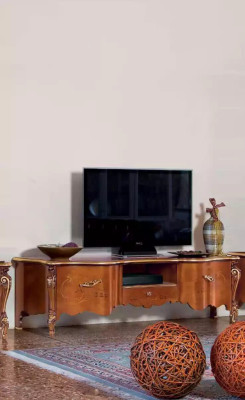 Klasyczny Stojak TV Luksusowy 2x Gablota Salon Meble Jednostka Ścienna Drewno