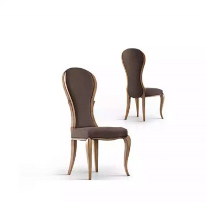 Krzesło do jadalni Luksusowy design Krzesło drewniane Brązowe meble w stylu włoskim Nowość
