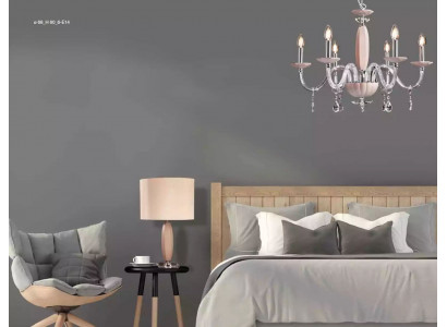 Stylowa nowoczesna beżowa lampa podwieszana sufitowa z 6 żarówkami Nowość
