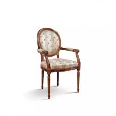 Krzesło z Podłokietnik Fotel jadalnia Drewno Fotel Design Meble Beige