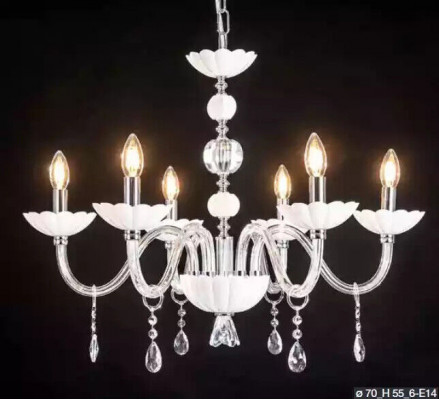 Żyrandol kryształowy Lampa sufitowa Zeus White Lampa sufitowa Lampa