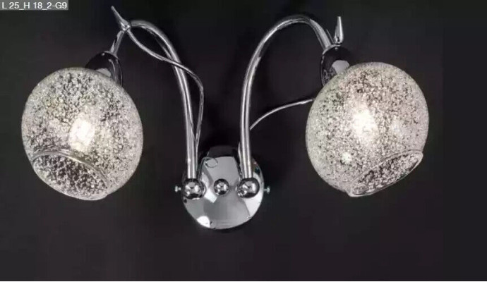 Luksusowa szara lampa ścienna 2x Lampy o okrągłym kształcie