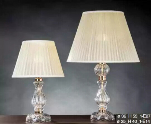 Biała przezroczysta lampa stołowa Antyk Style żyrandol kryształ Lampa