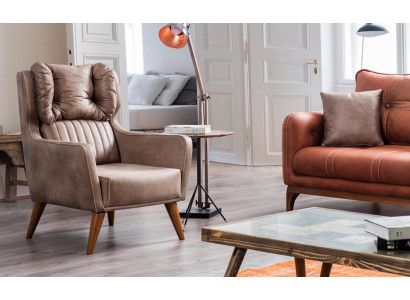 W stylu wiejskiego domu Fotel EarsFotel Relaks TV jednoosobowa sofa kanapa