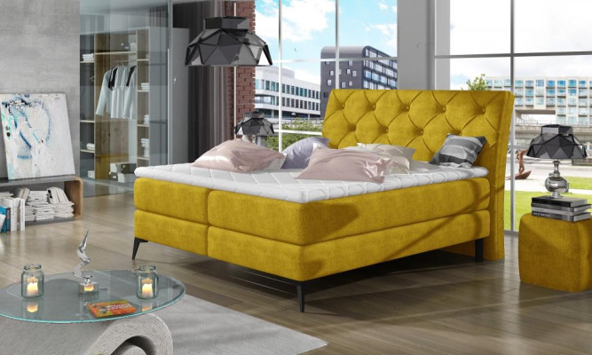 Luksusowe Łóżko Sprężynowe Materiał Hotel Green bed Sypialnia Meble Design Aksamit Nowość