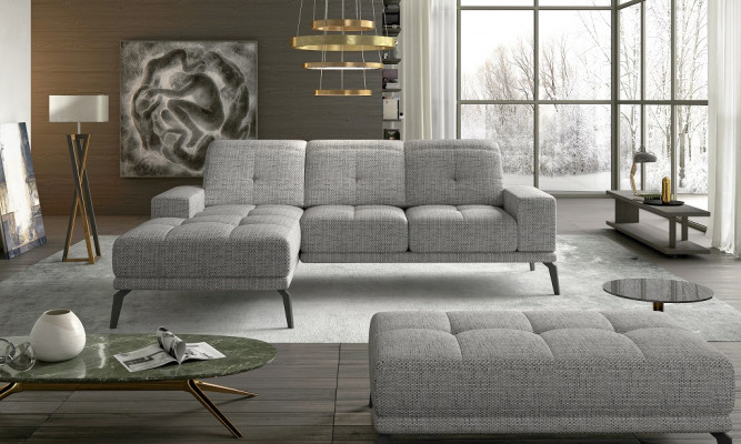 Designerska Sofa Kanapa Narożnikowa kanapa Włókienniczy Podkładka Ustawić Żywy krajobraz L-Shape Blue